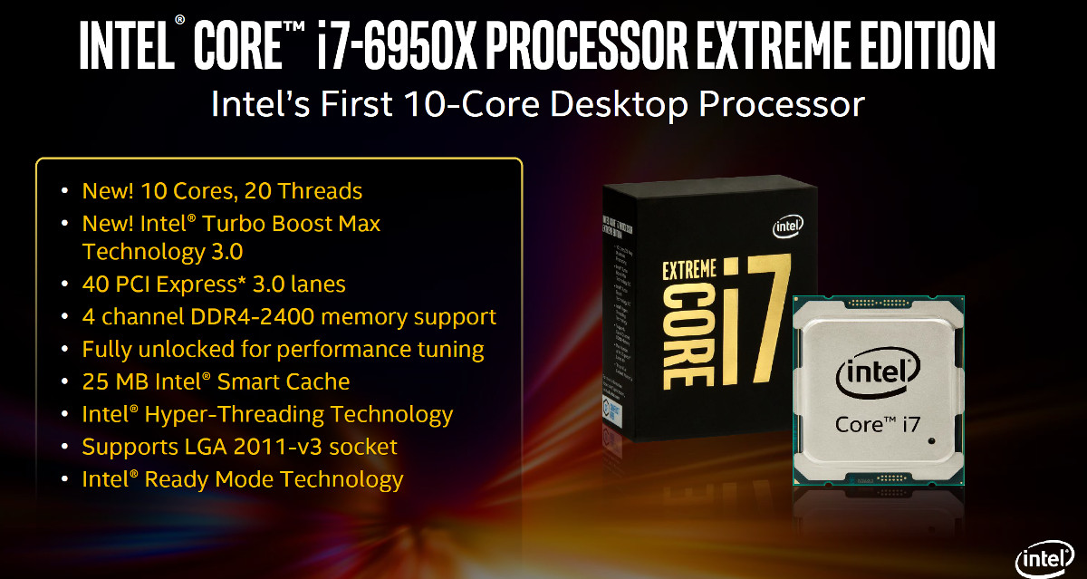 Intel Broadwell E Core i7 6900K 6950X Review Features